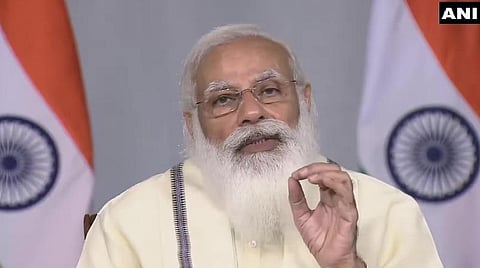 பிரதமர் மோடி மாவட்ட அதிகாரிகளுடன்  உரையாற்றிய காட்சி | படம்: ஏஎன்ஐ.