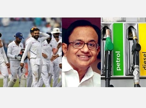உலகக் கோப்பை கிரிக்கெட் போட்டியில் சதம் அடிக்காத குறையை பெட்ரோல் விலை போக்கிவிட்டது : ப.சிதம்பரம் விமர்சனம்