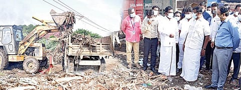 தூய்மை திருவள்ளூர் திட்டம் மூலம் பூந்தமல்லி நகராட்சி பாரிவாக்கம் சாலை சந்திப்பு பகுதியில் குப்பை அகற்றும் பணியை நேற்று ஆய்வு செய்தார் அமைச்சர் சா.மு.நாசர். உடன், மாவட்ட ஆட்சியர் ஆல்பி ஜான் வர்கீஸ்,  எம்எல்ஏ கிருஷ்ணசாமி உள்ளிட்டோர்.