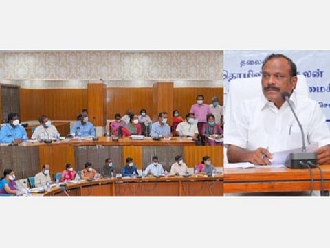 தொழிலாளர் நலச் சட்டங்கள் தொடர்பாக நிலுவையில் உள்ள வழக்குகளை விரைந்து முடிக்க வேண்டும்: அமைச்சர் சி.வி. கணேசன் அறிவுறுத்தல்