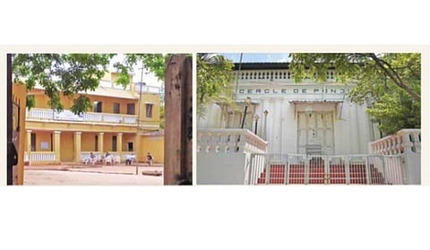 ஆளுநர் மாளிகை - சட்டப்பேரவை அருகே 40 ஆண்டுகளாக வாடகை தராத 'சர்க்கிள் டி பாண்டிச்சேரி' கட்டிடம். படங்கள்: எம். சாம்ராஜ்