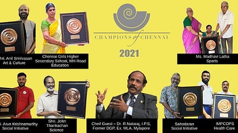 சமூகப் பணி: 7 தனி நபர்கள், நிறுவனங்களுக்கு 'சாம்பியன்ஸ் ஆஃப் சென்னை' விருதுகள்