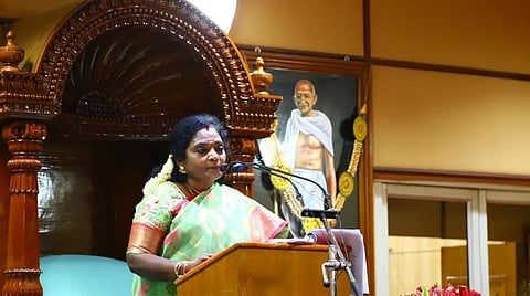 பட்ஜெட் கூட்டத்தொடரைத் தொடங்கி வைத்து தமிழில் உரையாற்றிய துணைநிலை ஆளுநர் தமிழிசை  | படம்: எம். சாம்ராஜ்