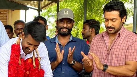 'எதற்கும் துணிந்தவன்' படப்பிடிப்பில் பிறந்த நாள் கொண்டாடிய சூரி.