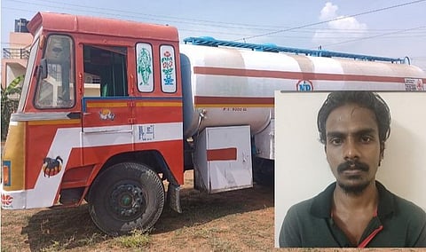 கரூர் அருகே பறிமுதல் செய்யப்பட்ட கலப்பட டீசல் டேங்கர் லாரி | இளைஞர் ஆகாஷ்.