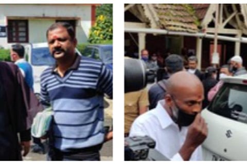 நீதிமன்றத்தில் ஆஜராக வந்த சயான் மற்றும் மனோஜ்.