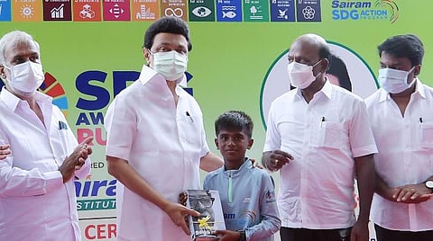 மாணவர் சர்வேஷுக்கு முதல்வர் ஸ்டாலின் வாழ்த்து.