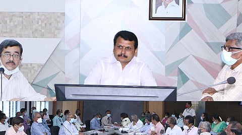 அமைச்சர் செந்தில் பாலாஜி தலைமையில் ஆய்வுக்கூட்டம்.