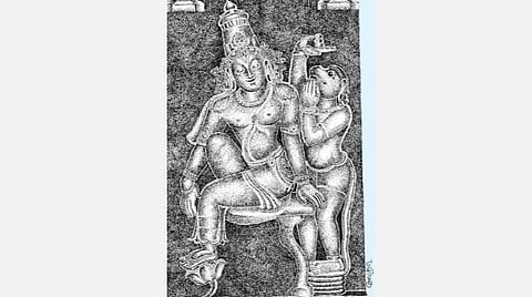 சித்திரப் பேச்சு: அனுமன் ராமனிடம் ரகசியம் சொல்கிறான்