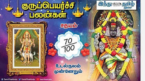 குருப்பெயர்ச்சி பலன்கள் ;   சதய  நட்சத்திர அன்பர்களே; எதிலும் வெற்றி; மனதில் சங்கடம்; தொழிலில் கவனம்; பணப்பிரச்சினை தீரும்! 