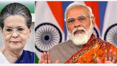 காங்கிரஸ் தலைவர் சோனியா காந்தி, பிரதமர் மோடி | கோப்புப் படம்.