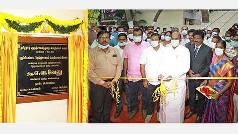 புதுப்பிக்கப்பட்ட நெடுஞ்சாலைத்துறை பொறியாளர் இல்லக் கட்டிடம்: அமைச்சர் எ.வ.வேலு திறந்து வைத்தார்
