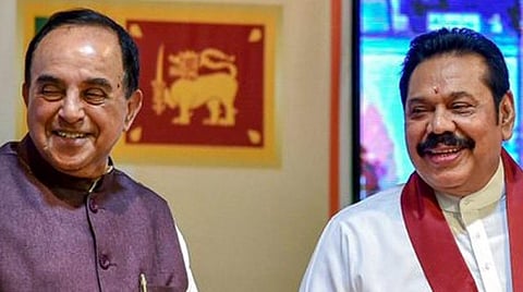 இலங்கை பிரதமர் மகிந்த ராஜபக்சவுடன் சுப்பிரமணியன் சுவாமி