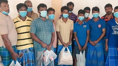 விடுதலை செய்யப்பட்ட மண்டபம் மீனவர்கள் 12 பேர்