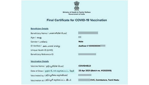 உத்தர பிரதேசம் உள்ளிட்ட 5 மாநிலங்களில் கரோனா தடுப்பூசி சான்றிதழில் பிரதமர் மோடியின் படம் நீக்கம்