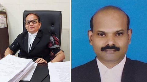 சென்னை உயர் நீதிமன்ற கூடுதல் நீதிபதிகளாக பதவியேற்றுக் கொண்ட  நீதிபதிகள் என்.மாலா மற்றும் சவுந்தர்