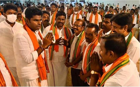 உயர் நீதிமன்ற விழாவில் அமைச்சர் ரகுபதி பங்கேற்பது குறித்து உச்ச நீதிமன்ற தலைமை நீதிபதிக்கு அண்ணாமலை கடிதம்