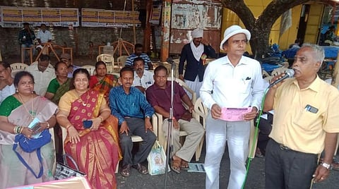 புதுச்சேரியில் தமிழ் வளர்ச்சித்துறை அமைக்கக்கோரி பாவேந்தர் பேரன் தலைமையில் போராட்டம்