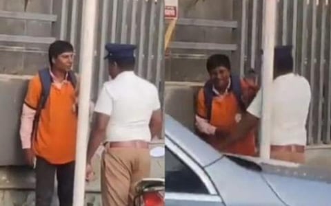 கோவையில் ‘ஸ்விகி’ ஊழியரைத் தாக்கிய போக்குவரத்துக் காவலர் கைது - பணியிடை நீக்கம் செய்த கமிஷனர்