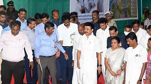 மதுரையில் அமைக்கப்பட்டு வரும் கலைஞர் நினைவு நூலக கட்டிடப்பணிகளை முதல்வர் ஸ்டாலின் ஆய்வு செய்தார்
