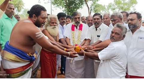 அடுத்த ஆண்டு மகா புஷ்கரணி: புதுச்சேரியில் 64 அடி உயர சிவன் சிலை அமைக்கும் பணி தொடங்கியது