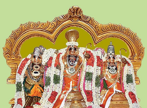 லட்சுமணருடன் சந்தானராமர், சீதா பிராட்டியார்.