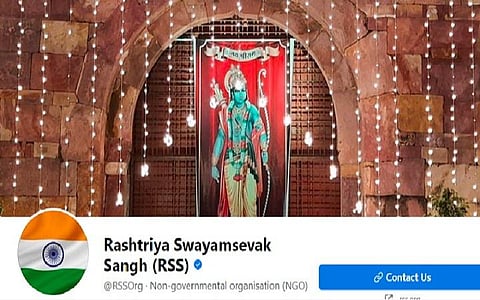 ஆர்எஸ்எஸ் சமூக வலைதள பக்கங்களின் முகப்பில் தேசியக் கொடி