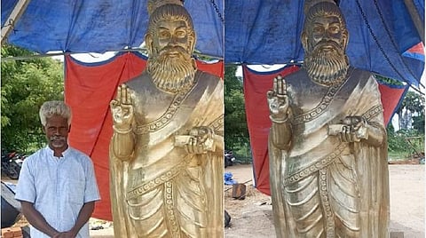 பிரான்ஸிஸ் நிறுவ புதுச்சேரியில் தயாராகும் 7 அடி உயர திருவள்ளுவர் சிலை.