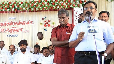 மதுரையில் நடைபெற்ற திருமண நிகழ்ச்சியில் பேசிய திருமாவளவன்