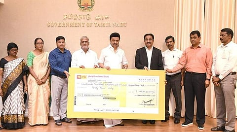 ஒருகால பூஜை திட்டத்திற்காக ரூ.40 கோடி வைப்பு நிதிக்கான காசோலை வழங்கிய முதல்வர் ஸ்டாலின்