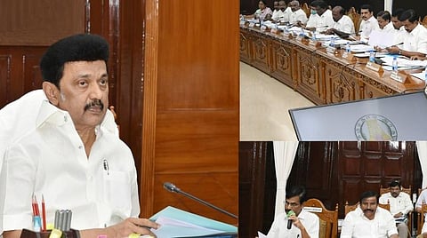 முதல்வர் ஸ்டாலின் தலைமையில் நடந்த அமைச்சரவை கூட்டத்தில் பருவமழை முன்னெச்சரிக்கை குறித்து விவாதம்