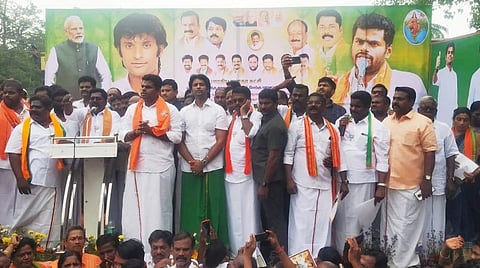 திமுக அரசைக் கண்டித்து பாஜக சார்பில் கடலூரில் நடந்த கண்டன ஆர்ப்பாட்டம்