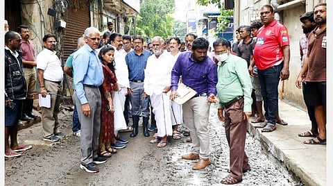 அமைச்சர் கே.என்.நேரு ஆய்வு