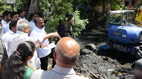 மழைநீர் வடிகால் பணிகளை ஆய்வு செய்த அமைச்சர் மா.சுப்பிரமணியன்