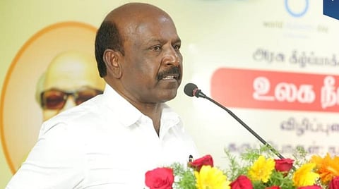கீழ்ப்பாக்கம் அரசு மருத்துவக் கல்லூரி மருத்துவமனையில் பேசும் அமைச்சர் மா.சுப்பிரமணியன்