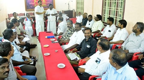 புதுச்சேரி மதச்சார்பற்ற முற்போக்கு கட்சிகள் மற்றும் சமூக அமைப்புகளின் ஆலோசனை கூட்டம் | படம்: எம்.சாம்ராஜ்