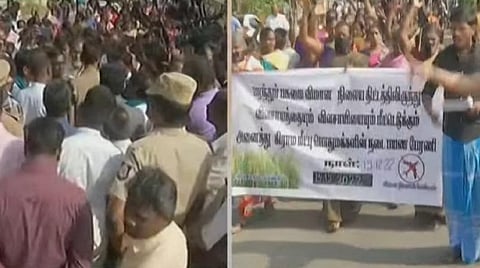 கிராம மக்கள் பேரணி