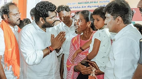 கோவையில் நடந்த நலத்திட்ட உதவிகள் வழங்கும் விழாவில் பாஜக மாநிலத் தலைவர் அண்ணாமலை