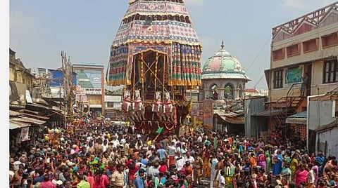 மாசி மகத்தையொட்டி கும்பகோணம் ஆதிகும்பேஸ்வரர் கோயில் திருத்தேரோட்டம்