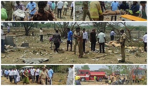 காஞ்சிபுரம் மாவட்டம் குருவிமலை அருகே நடந்த பட்டாசு ஆலை விபத்தில் 9 பேர் பலியாகினர்.