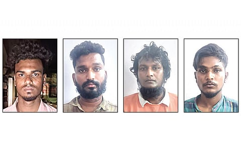 வியாசர்பாடியில் அதிமுக பிரமுகர் இளங்கோவன் கொலை வழக்கில் கைது செய்யப்பட்டவர்கள்.