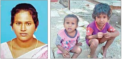 நாகலட்சுமி (அடுத்த படம்) நாகலட்சுமியுடன் பேருந்தில் பயணித்த அவரது இரு பெண் குழந்தைகள்.