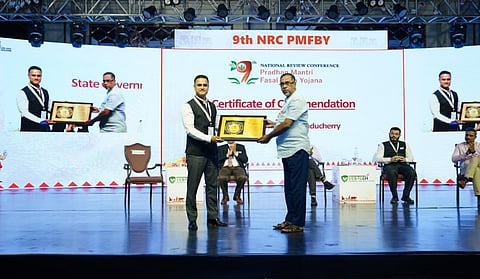 பிரதமர் பயிர் காப்பீட்டு திட்டத்தில் சிறந்த செயல்பாடு: சிறிய மாநிலங்கள் பிரிவில் புதுச்சேரிக்கு முதல் பரிசு