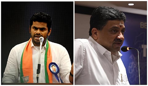 அண்ணாமலை (இடது) அமைச்சர் பி.டி.ஆர்.பழனிவேல் தியாகராஜன் (வலது) | கோப்புப்படம்