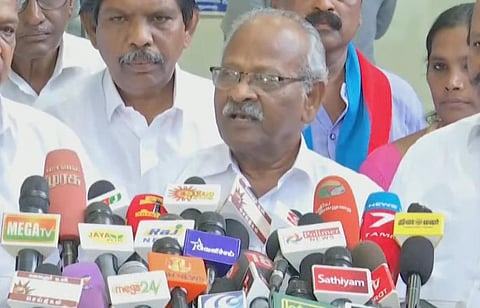 செய்தியாளர்களைச் சந்தித்த சிஐடியூ மாநில தலைவர் சவுந்தரராஜன்
