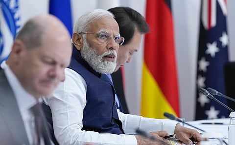 ஜப்பானின் ஹிரோஷிமா நகரில் நேற்று ஜி-7 மாநாட்டில் பிரதமர் மோடி