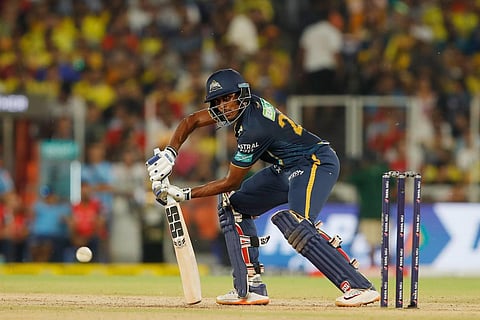 IPL 2023 Final CSK vs GT |  சாய் சுதர்ஷனின் ‘சிக்சர்’ ஷோ: சென்னைக்கு 215 ரன்கள் இலக்கு