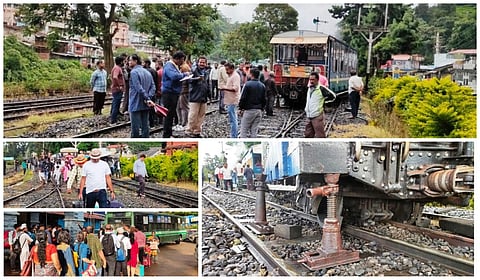 குன்னூரிலிருந்து மேட்டுப்பாளையம் சென்ற மலை ரயிலின் ஒரு பெட்டி தடம் புரண்டது