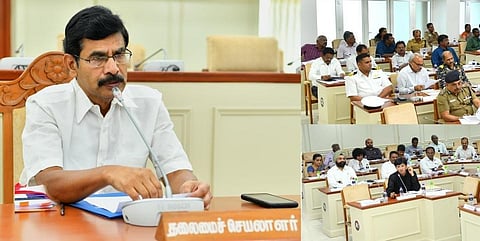 தென்மேற்கு பருவமழையை எதிர்கொள்ள துறைகள் ஒன்றிணைந்து செயல்பட வேண்டும் - தலைமைச் செயலர் இறையன்பு அறிவுறுத்தல்