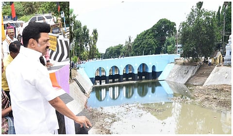 திருவாரூர் மாவட்டம் ஓடம்போக்கி ஆற்றில் நடைபெற்றுவரும்  ஆகாயத் தாமரைகள் அகற்றும் பணிகளை முதல்வர் ஸ்டாலின் ஆய்வு செய்தார்
